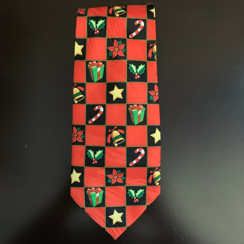 Keith Daniels Checker patterned Christmas Tie